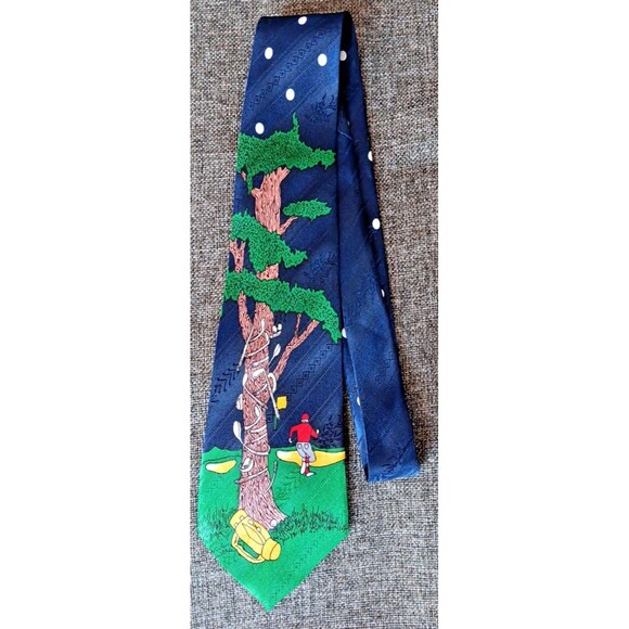 Tie 70s 80s 90s Y2K Mens A Rogers Blue Green Golf Statement 3.75 Wide 56 Long - Picture 1 of 7